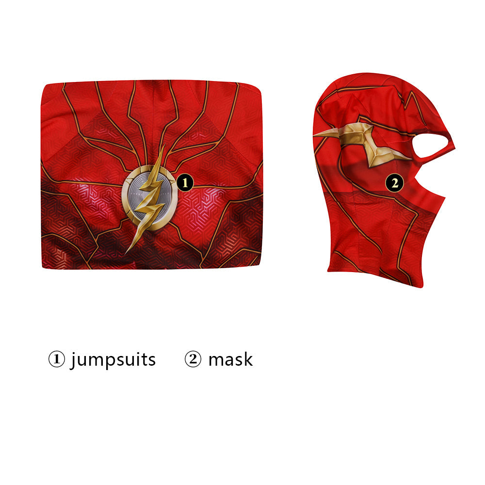 Flashpoint Barry Allen The Flash Male Jumpsuit with Mask Cosplay Costumes
