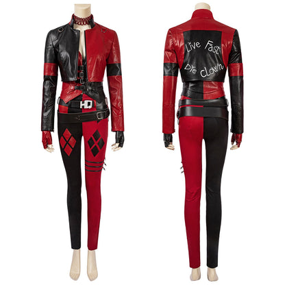 The Suicide Squad 2 Harley Quinn Fight Suit Leather Cosplay Costumes