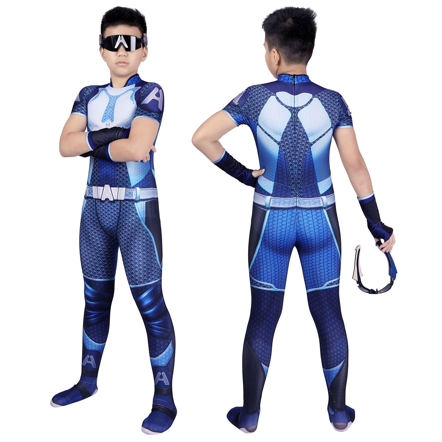 The Boys A-train Kids Jumpsuit with Glasses Cosplay Costumes