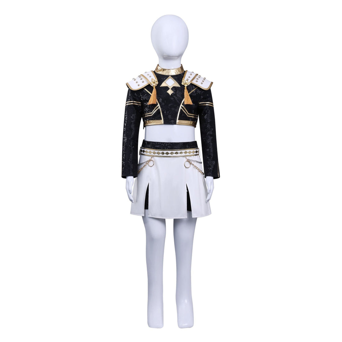 KPop Demon Hunters Zoey Black Gold Outfit Adult Kids Cosplay Costumes