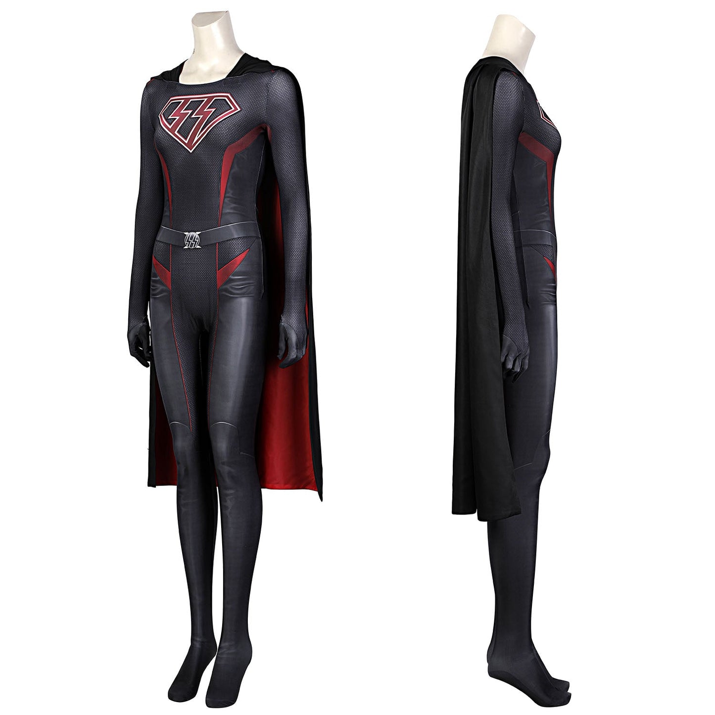 Overgirl Kara Zor-El Danvers Female Jumpsuit with Cloak Cosplay Costumes