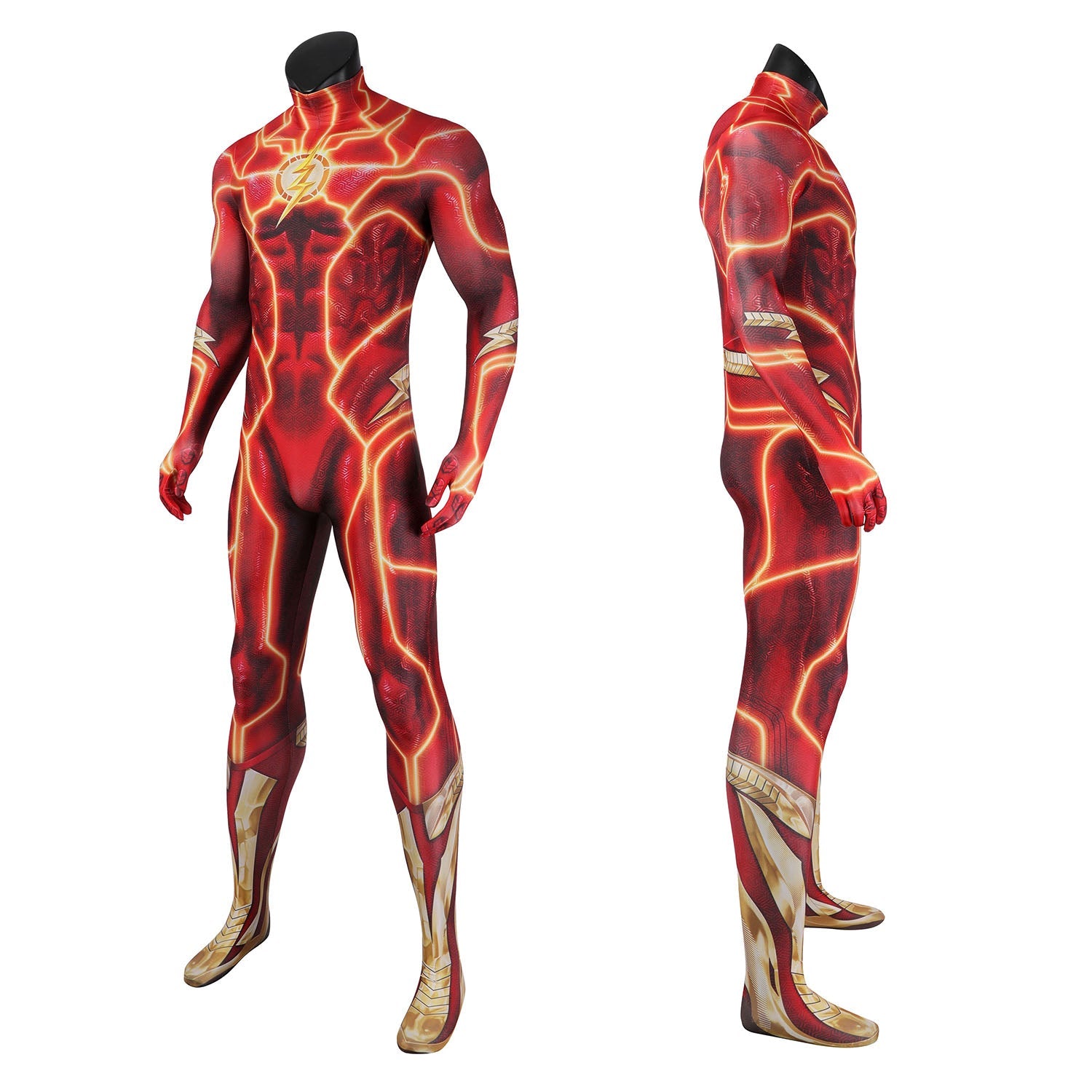 Flashpoint The Flash Barry Allen Male Jumpsuit with Mask Cosplay Costumes