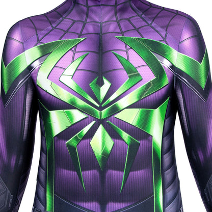 Spider-Man Miles Morales Purple Reign Suit Kids Jumpsuit Cosplay Costumes