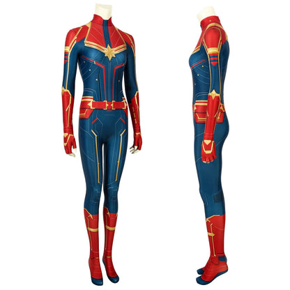 Captain Marvel Carol Danvers Digital Printed Female Jumpsuit Cosplay Costumes