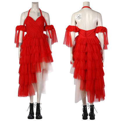 The Suicide Squad 2 Harley Quinn Red Dress Cosplay Costumes