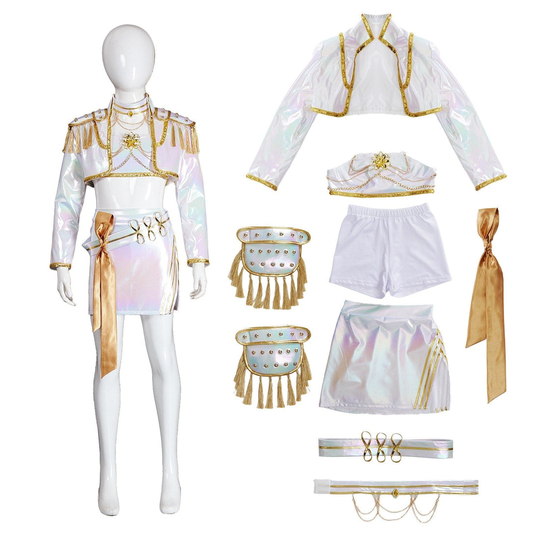 KPop Demon Hunters Rumi Zoey Mira Iridescent Leather Cosplay Costumes