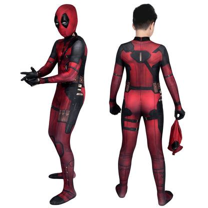 Deadpool 3 Wade Wilson Kids Jumpsuit with Mask Cosplay Costumes