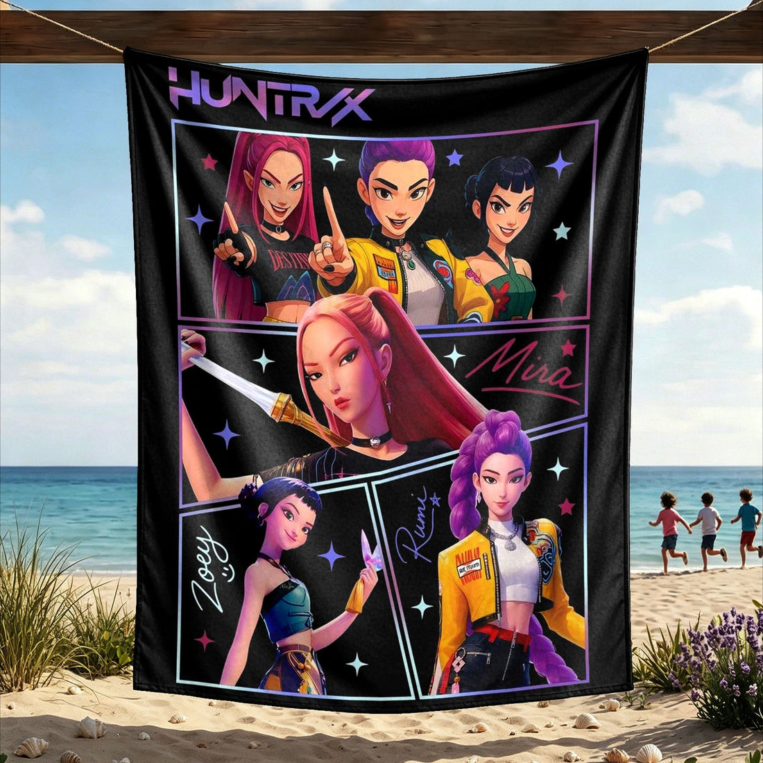 Kpop Demon Hunters Huntrix Saja Boys Wall Decor Tapestry for Home and Party