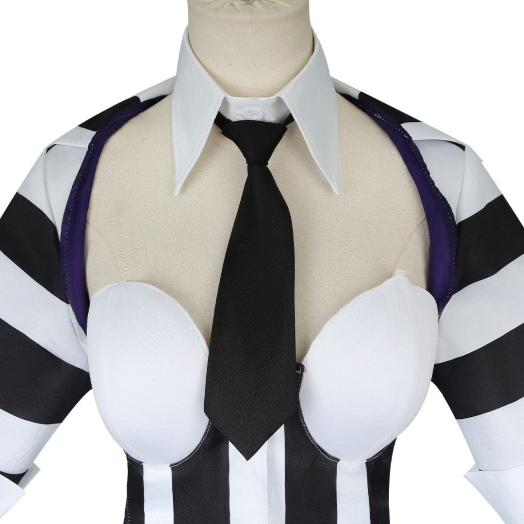 Beetle Juice Michael Keaton Stripe Suit Women Cosplay Costumes