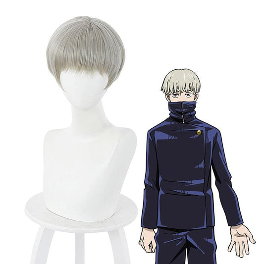 anime jujutsu kaisen toge inumaki short gray cosplay wigs