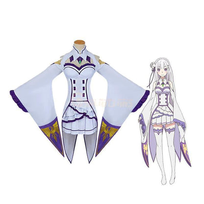 anime re zero starting life in another world emilia cosplay costume