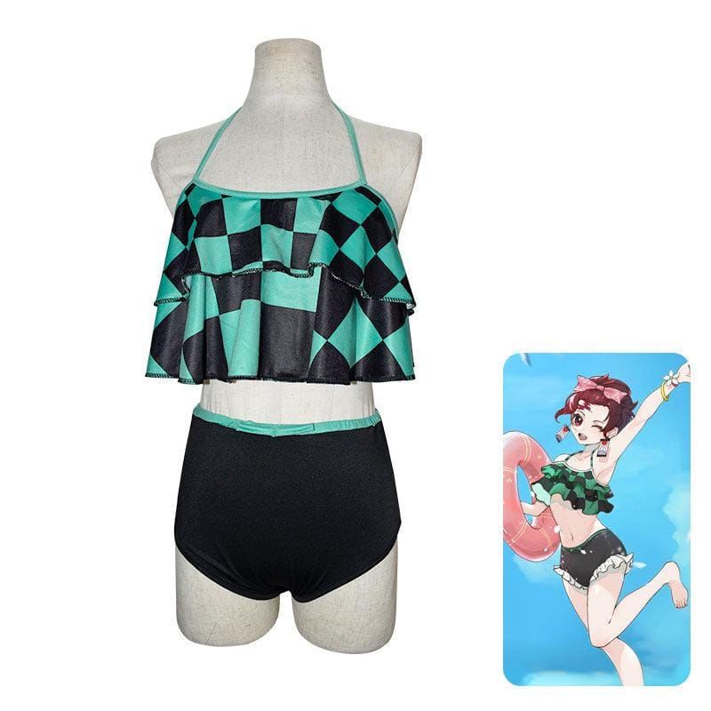 anime demon slayer kimetsu no yaiba tanjirou kamado swimsuit cosplay costumes