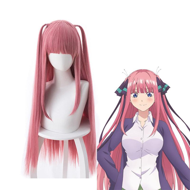 anime the quintessential quintuplets nino nakano long pink cosplay wigs