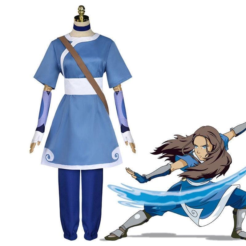 anime avatar the last airbender katara blue dress outfit cosplay costume