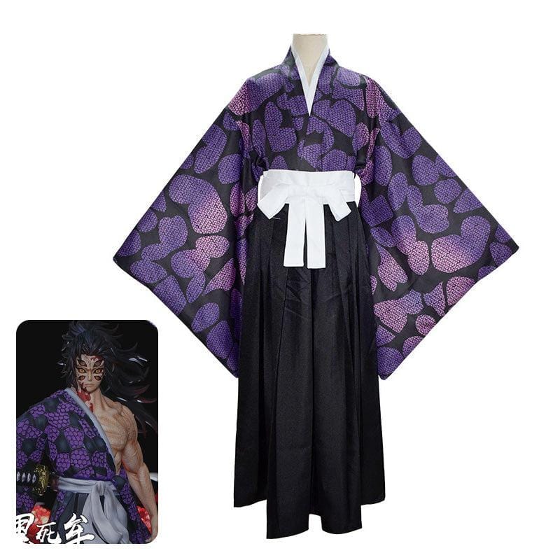 Anime Demon Slayer Kimetsu no Yaiba Kokushibo Tsugikuni Michikatsu Kimono Halloween Cosplay Costumes