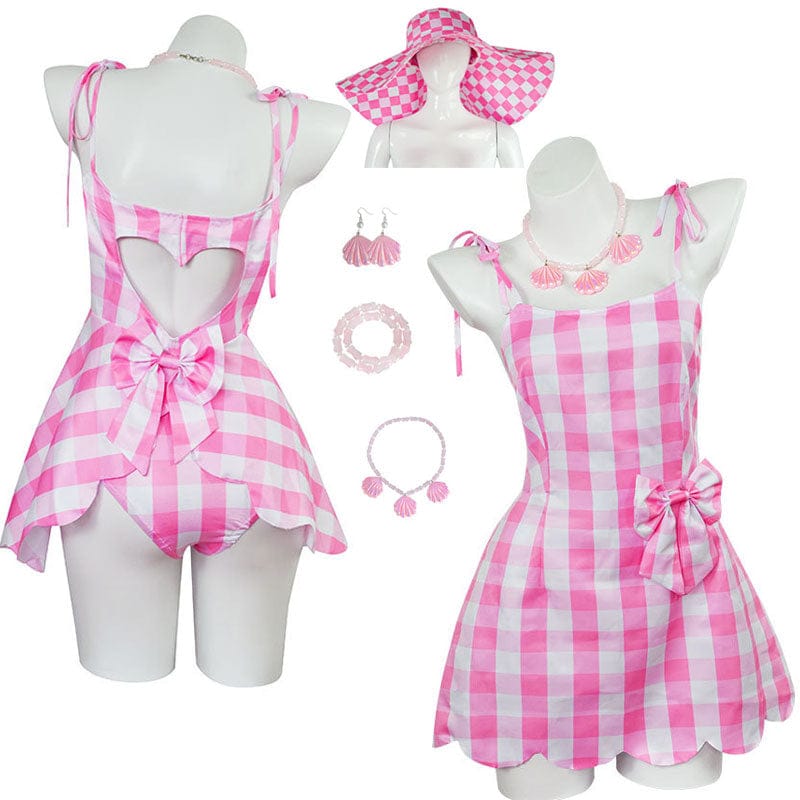 Barbie Movie 2023 Barbie Pink Dress Cosplay Costumes With Hat