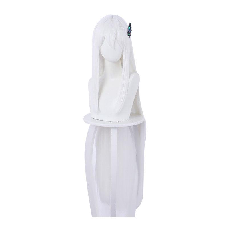 Re:Zero Starting Life in Another World Echidna Witch of Greed Long Straight White Cosplay Wigs