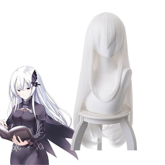 anime re zero starting life in another world echidna witch of greed long straight white cosplay wigs