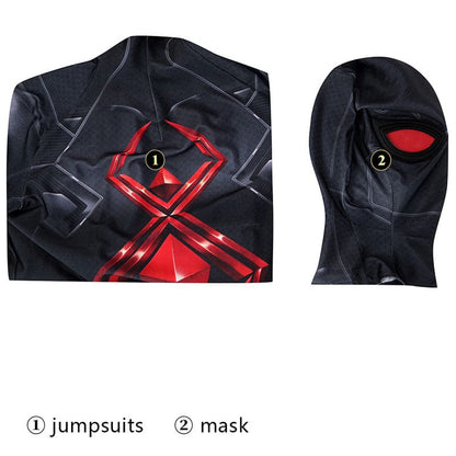 spider man dark suit jumpsuit cosplay costumes