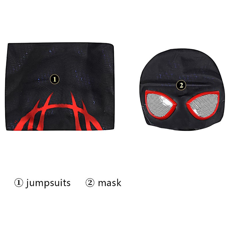 spider man across the spider verse miles morales kids jumpsuit cosplay costumes