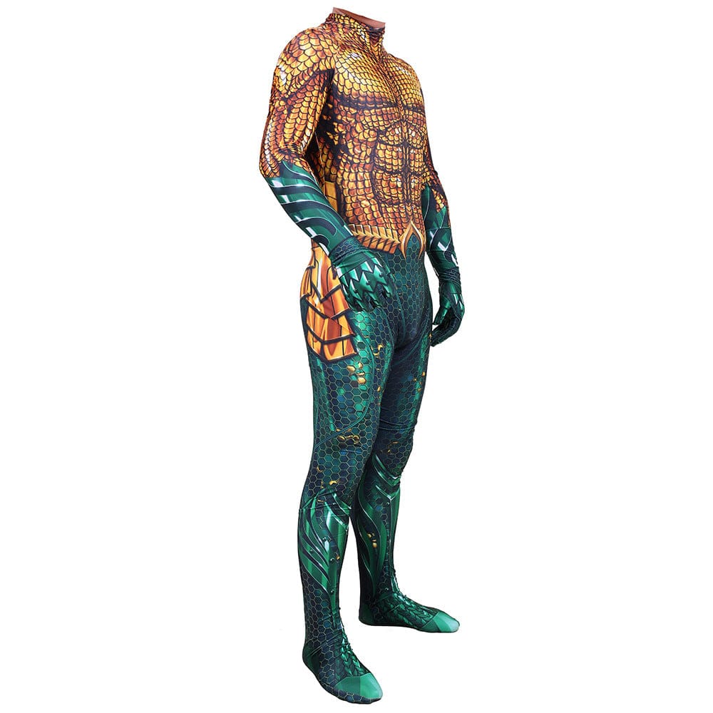 Aquaman Arthur Curry Jumpsuits Cosplay Costume Adult Halloween Bodysuit