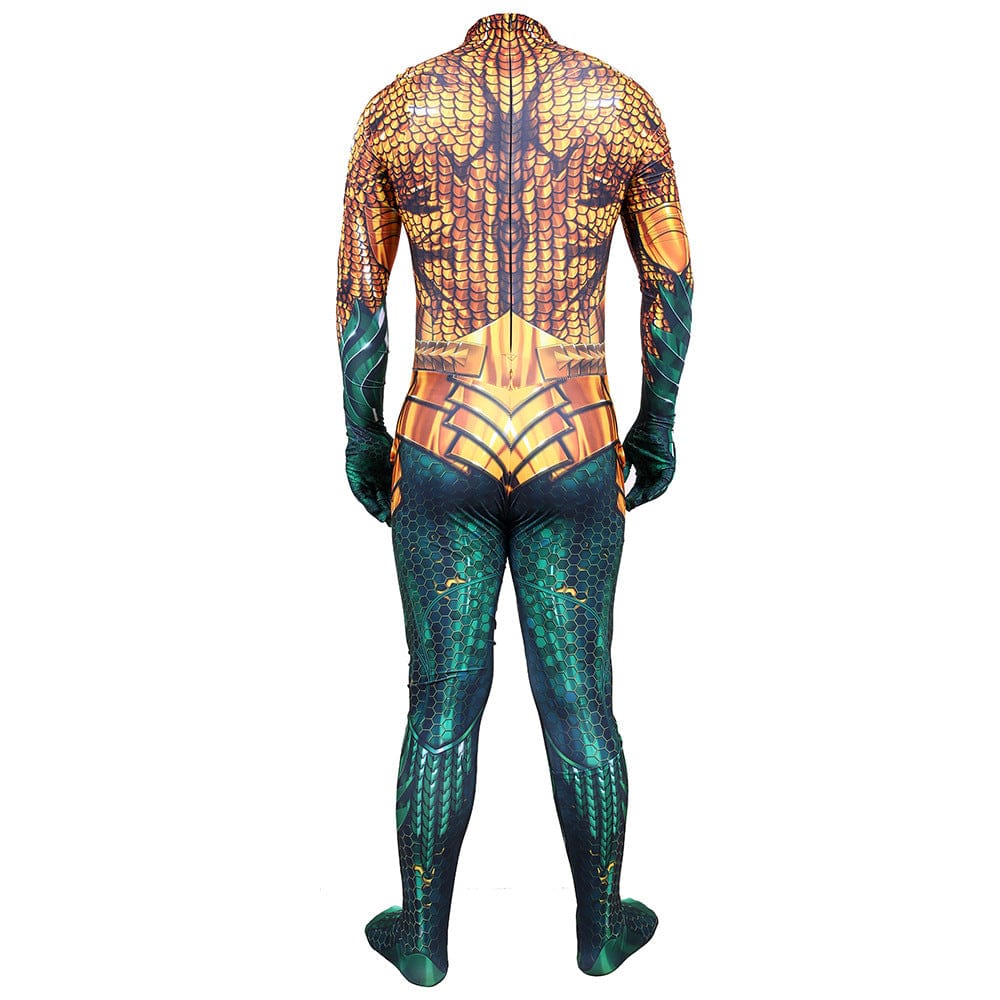 Aquaman Arthur Curry Jumpsuits Cosplay Costume Adult Halloween Bodysuit