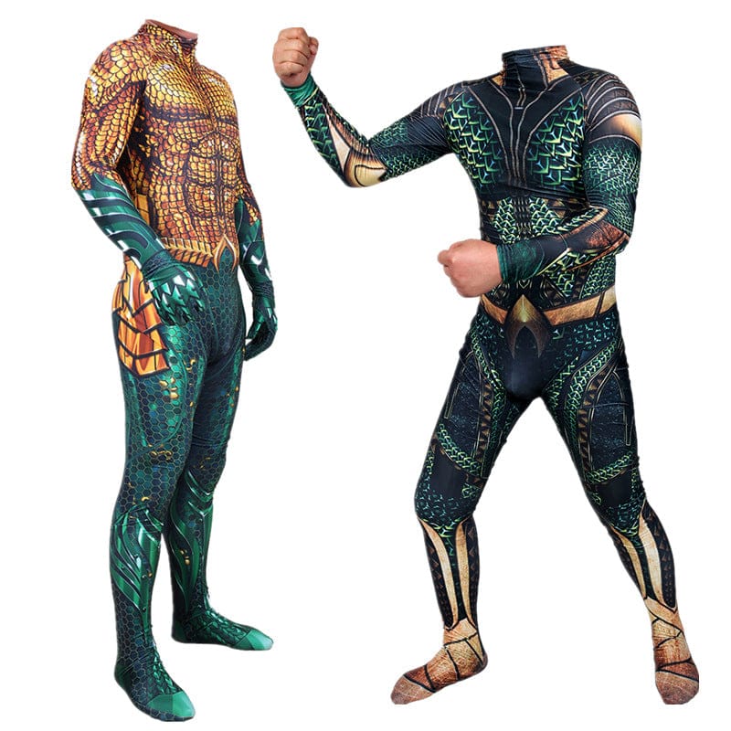 Aquaman Arthur Curry Jumpsuits Cosplay Costume Adult Halloween Bodysuit