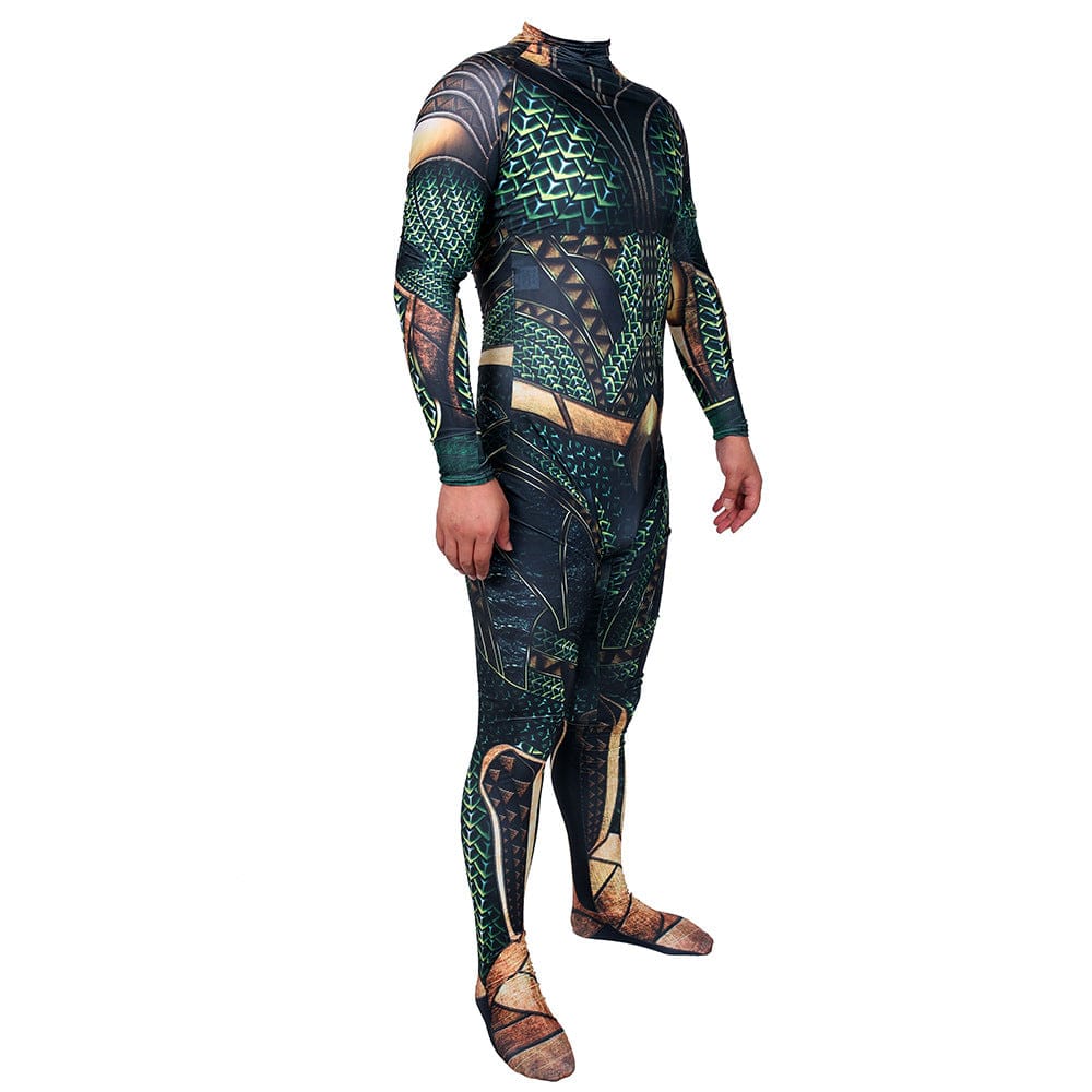 Aquaman Arthur Curry Jumpsuits Cosplay Costume Adult Halloween Bodysuit