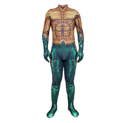 Aquaman Arthur Curry Jumpsuits Cosplay Costume Adult Halloween Bodysuit