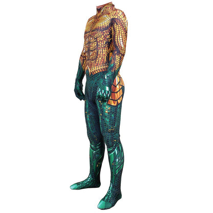 Aquaman Arthur Curry Jumpsuits Cosplay Costume Adult Halloween Bodysuit