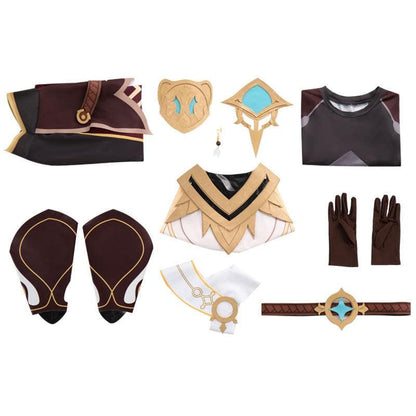 game genshin impact traveler male fullset cosplay costumes