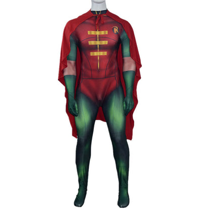 Batman Justice League vs Teen Titans Robin Jumpsuits Costume Adult Bodysuit