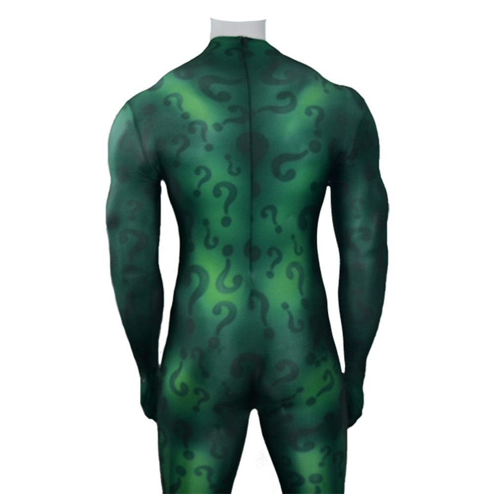 Batman The Riddler Jumpsuits Cosplay Costume Adult Halloween Bodysuit