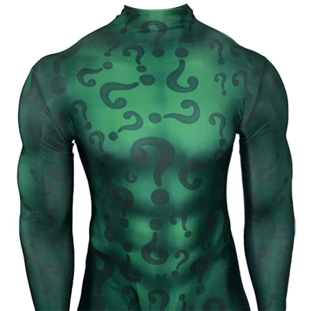 Batman The Riddler Jumpsuits Cosplay Costume Adult Halloween Bodysuit