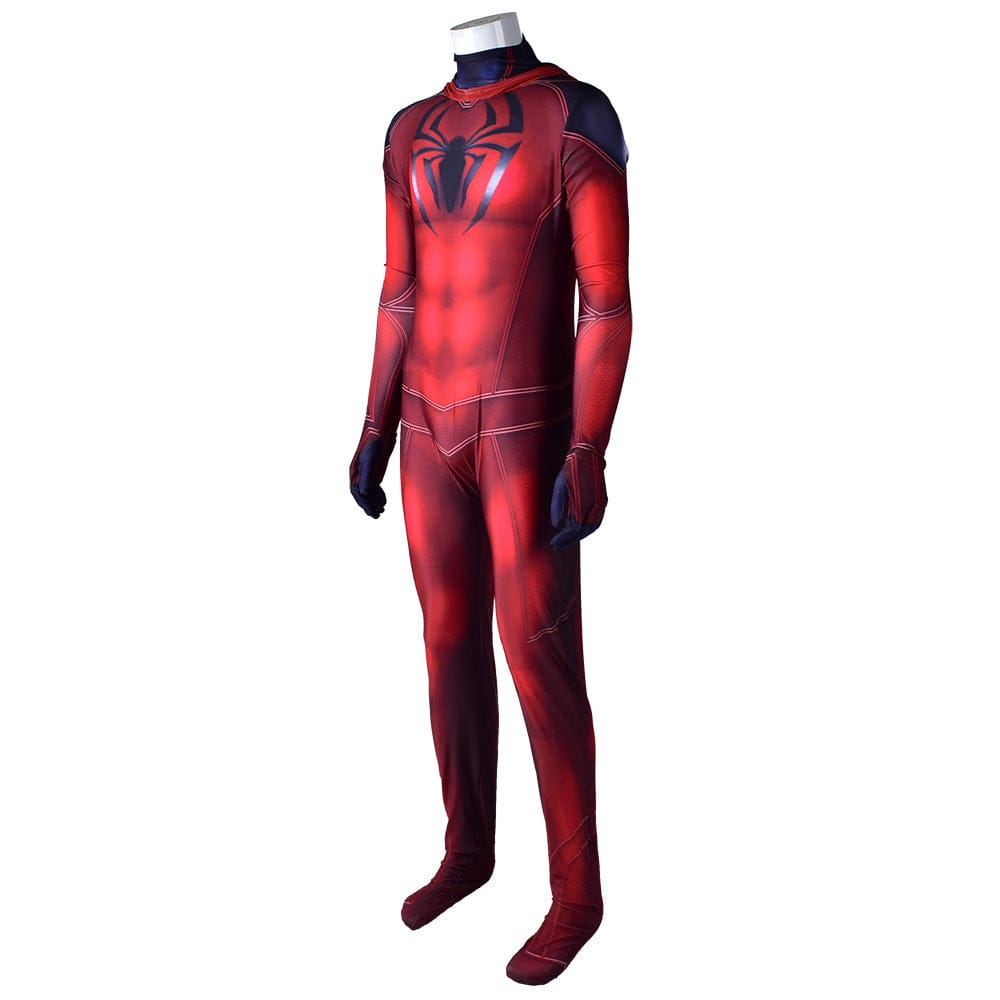 Scarlet Spider Spider-man Cosplay Costume Hooded Jumpsuit Adult Costume