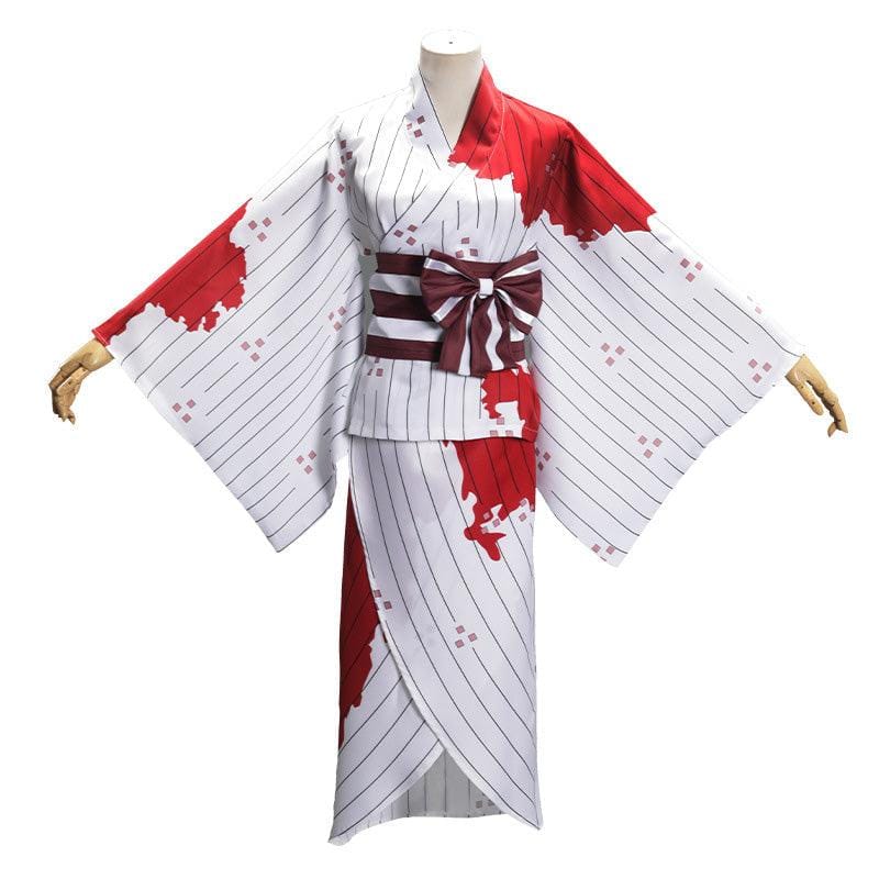 anime demon slayer kimetsu no yaiba nezuko kamado halloween blood splatter kimono cosplay costume