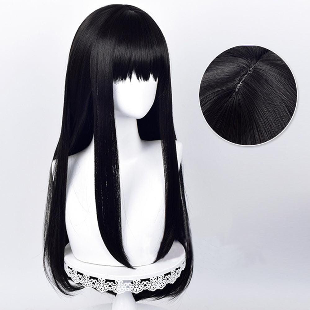 anime lycoris recoil inoue takina black long cosplay wig 542b