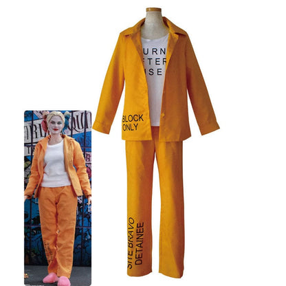 the suicide squad harley quinn prison suit cosplay costumes