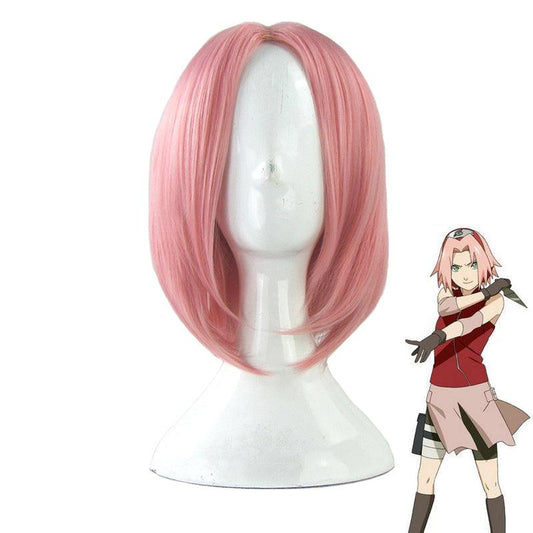 anime naruto haruno sakura short pink cosplay wigs