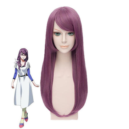 anime tokyo ghoul kamishiro rize long purple cosplay wigs