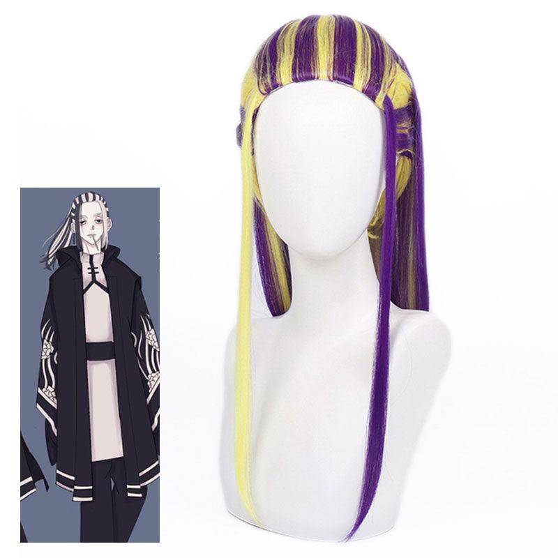 anime tokyo revengers wakasa imaushi long yellow purple cosplay wigs