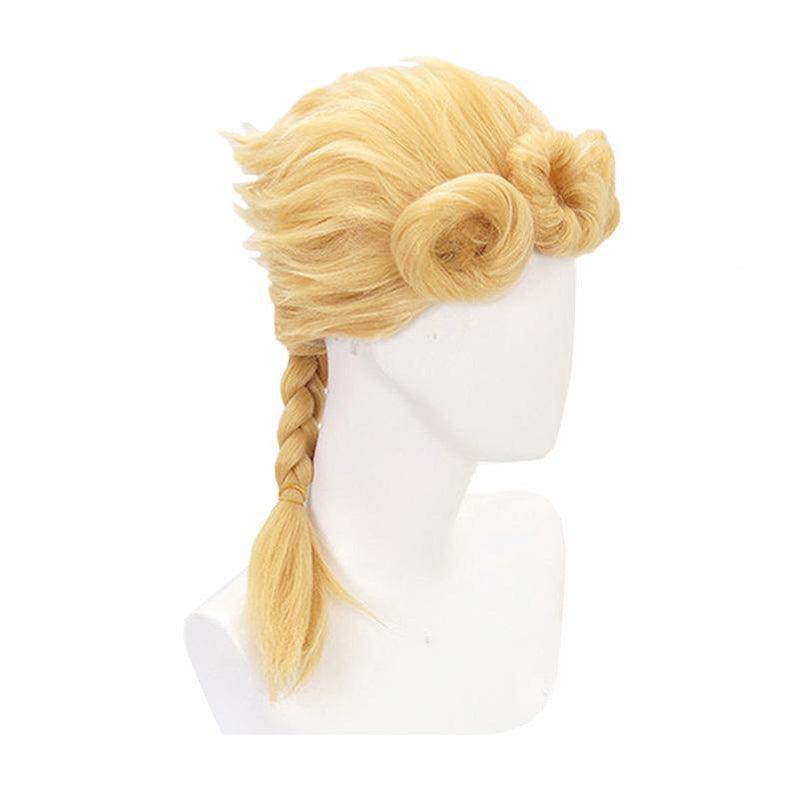 anime jojos bizarre adventure golden wind giorno giovanna long blonde cosplay wigs