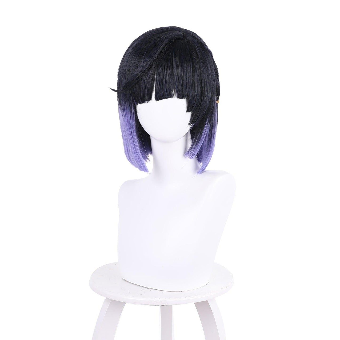 anime genshin impact ye lan dark blue gradient bluish violet short cosplay wig 503z