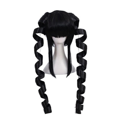 danganronpa trigger happy havoc celestia ludenberg black giant spiral curl cosplay wigs