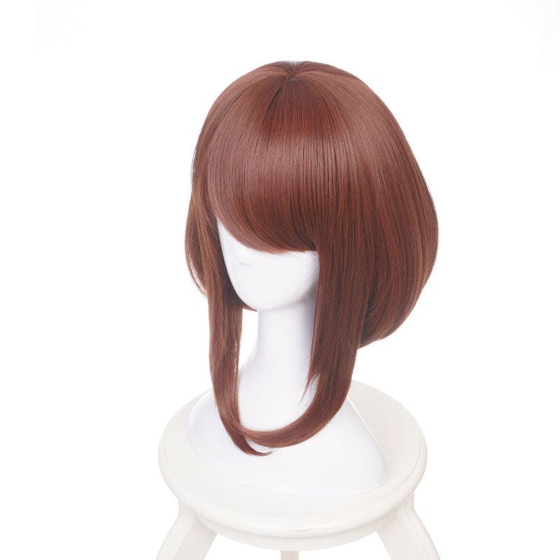 anime my hero academia ochaco uraraka short brown cosplay wigs