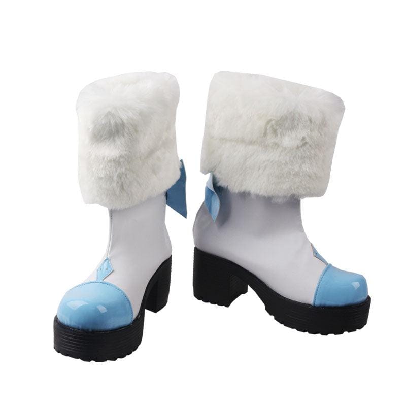 v hatsune miku snow miku anime blue and white cosplay boots shoes