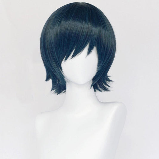 anime chainsaw man himeno dark blue short cosplay wig mm39