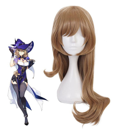 game genshin impact lisa minci brown cosplay wigs