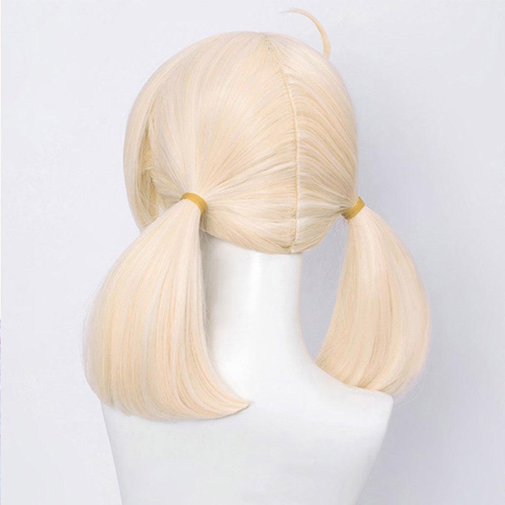 anime genshin impact klee light golden medium cosplay wig mm06