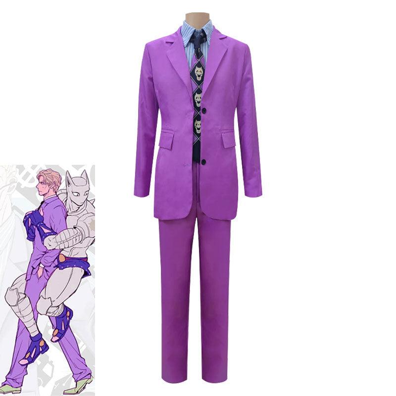 anime jojos bizarre adventure yoshikage kira suit cosplay costumes